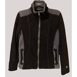 Kuhl Women's Small Long Sleeve Full Zip Alfpaca Fleece Black Gray